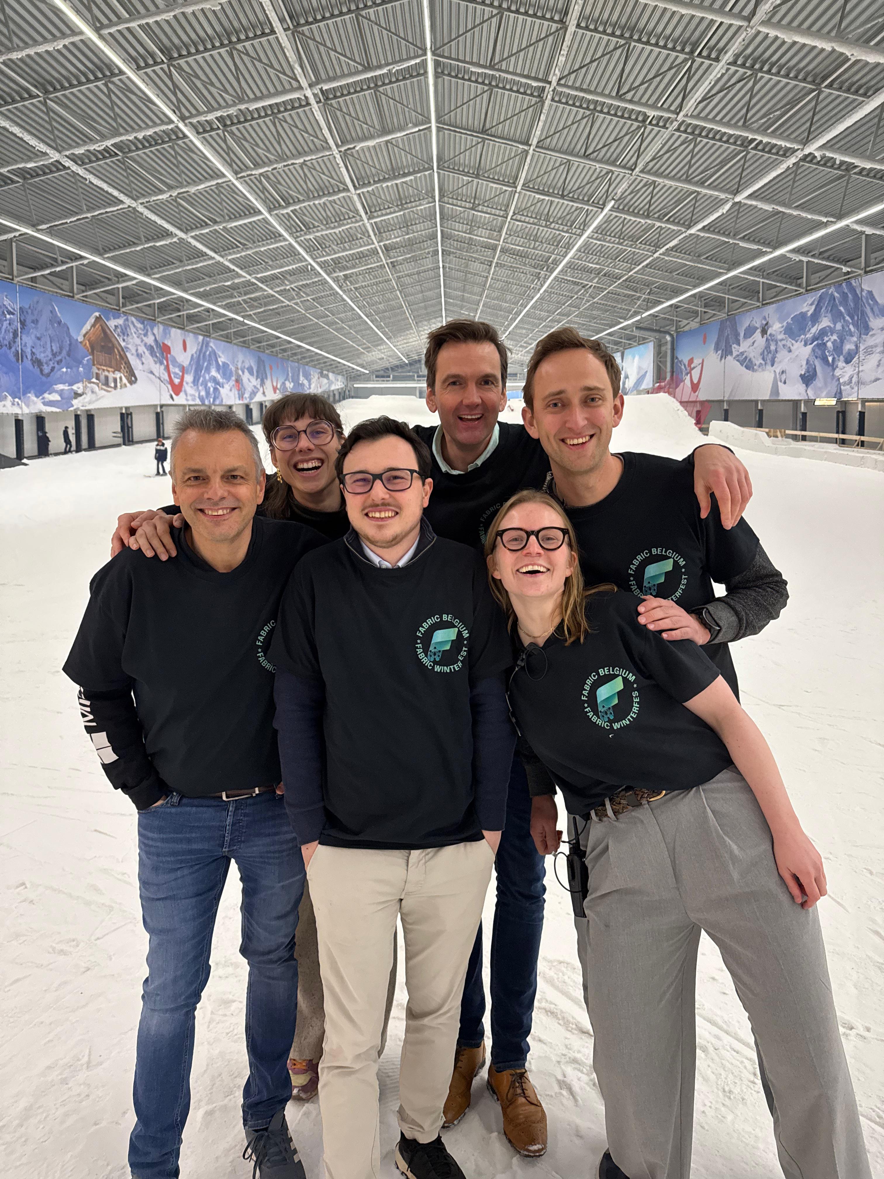 Winterfest 2025 crew on the indoor slope